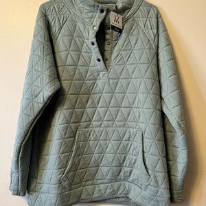 Michelle Mae quilted pullover Sage green size Large